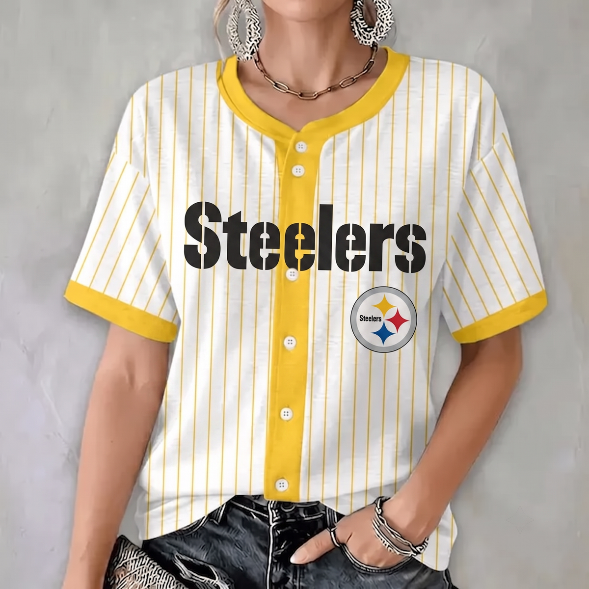 Women's Pittsburgh Steelers Football Short Jersey
