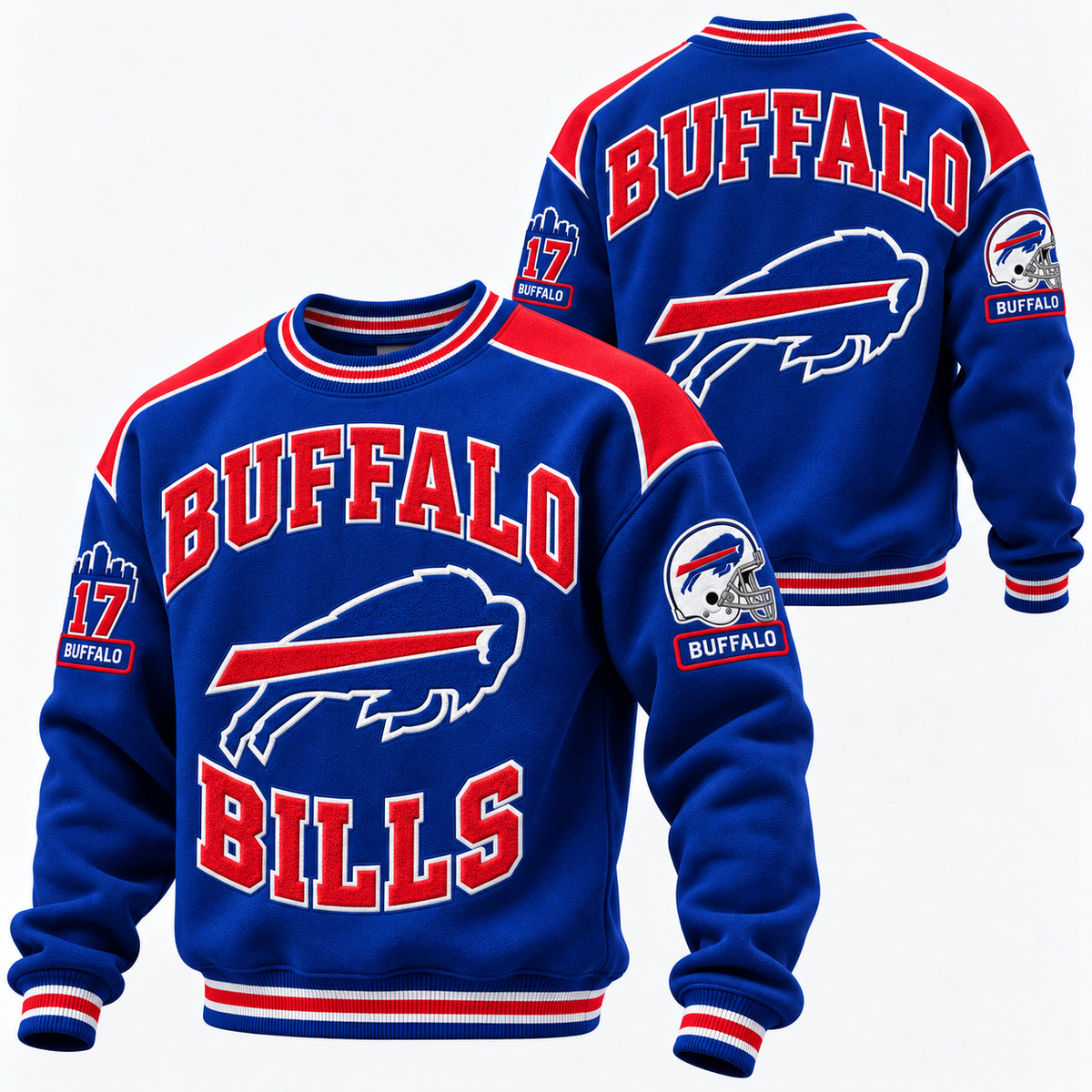 Rugby-style Crewneck Sweatshirt