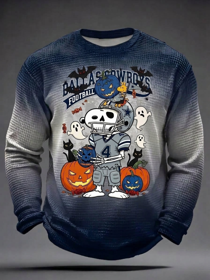 Men's Football Print Crewneck Sweatshirt