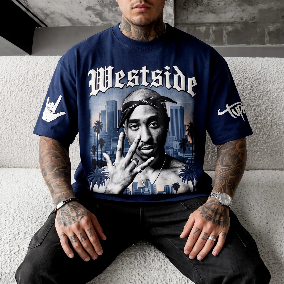 Unisex West Coast Legend Print Short-Sleeve T-Shirt