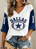 Women's Casual Football Printed T-Shirt