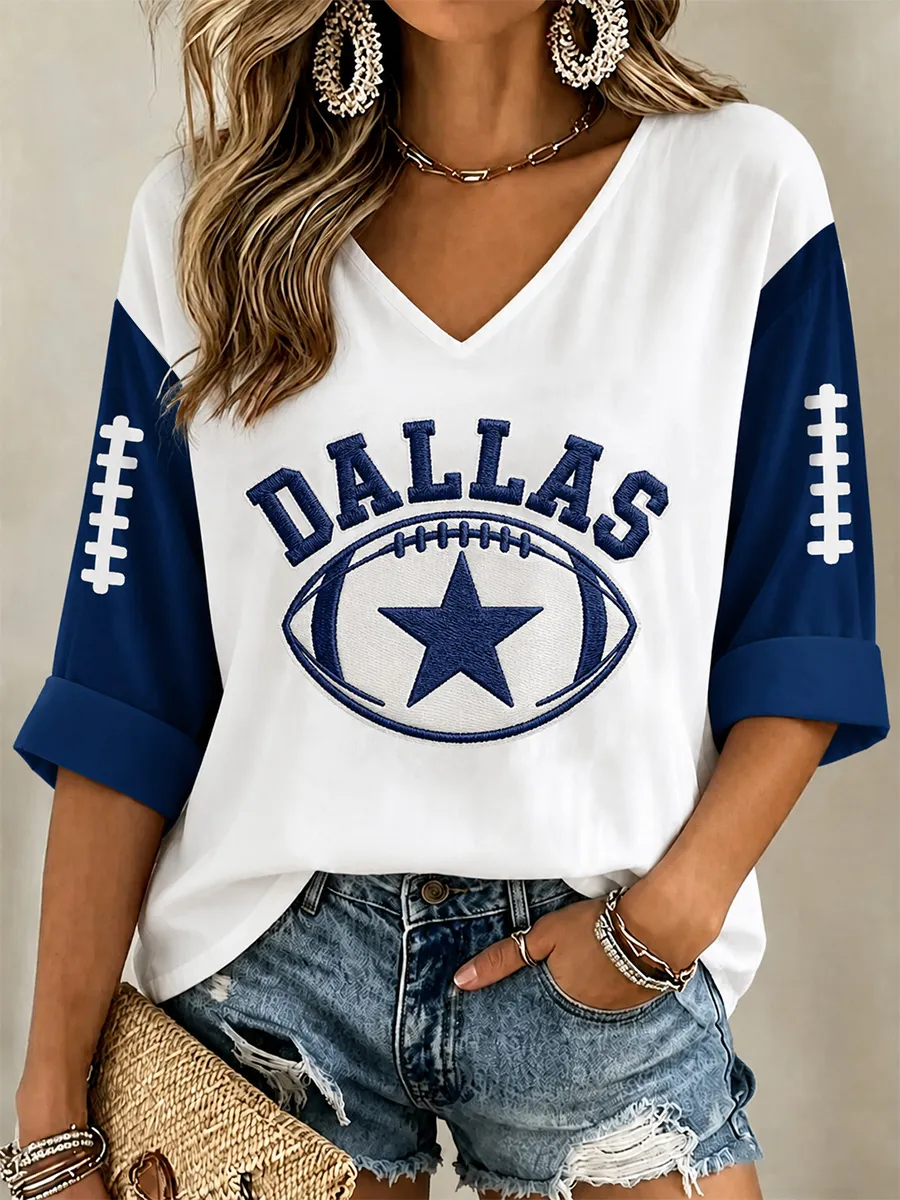 Women's Casual Football Printed T-Shirt