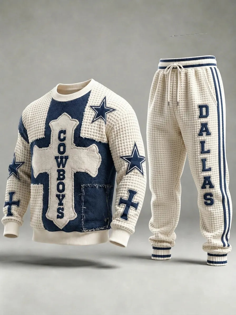 Unisex Casual Football Print Sweatershirts Set