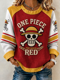 Women's Graphic Colorblock Waffle Knit Sweatshirt