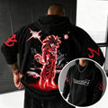 Unisex Oversized Casual Anime-print Corduroy Hoodie