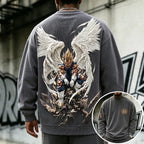 Unisex Retro Corduroy Sweatshirt In Anime Style