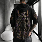 Unisex Oversized Casual Anime-print Corduroy Hoodie