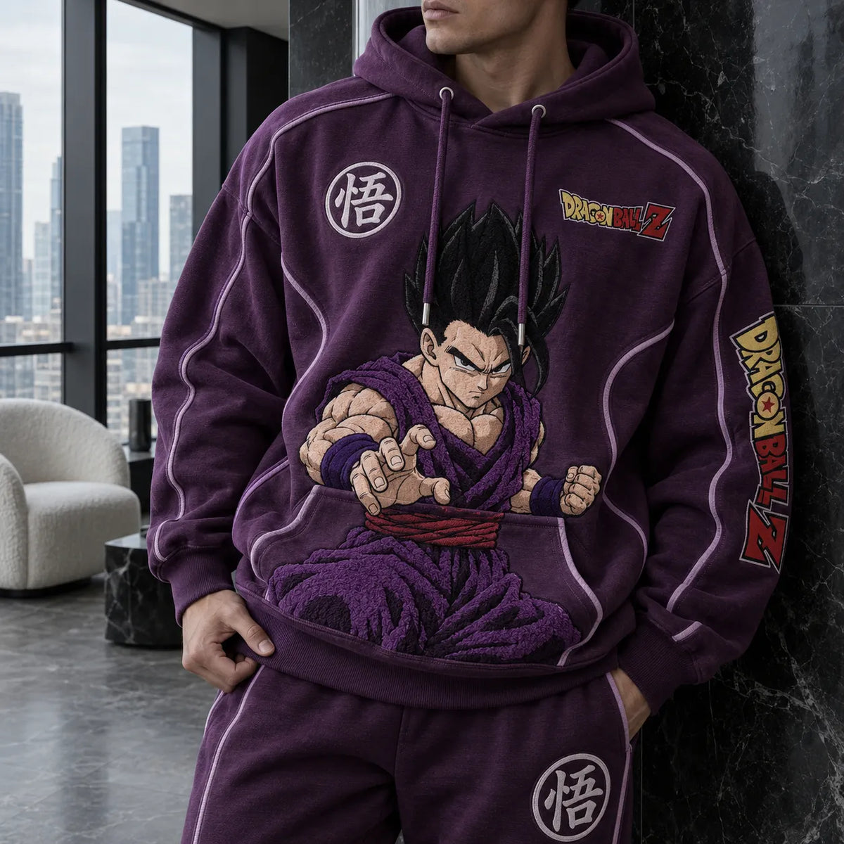 Unisex Oversized Casual Anime-print Hoodie