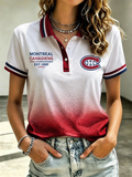 Women's Ice Hockey Print Polo Shirt