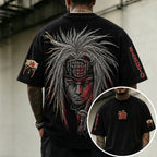 Unisex Anime-Style Retro Corduroy Oversized T-Shirt