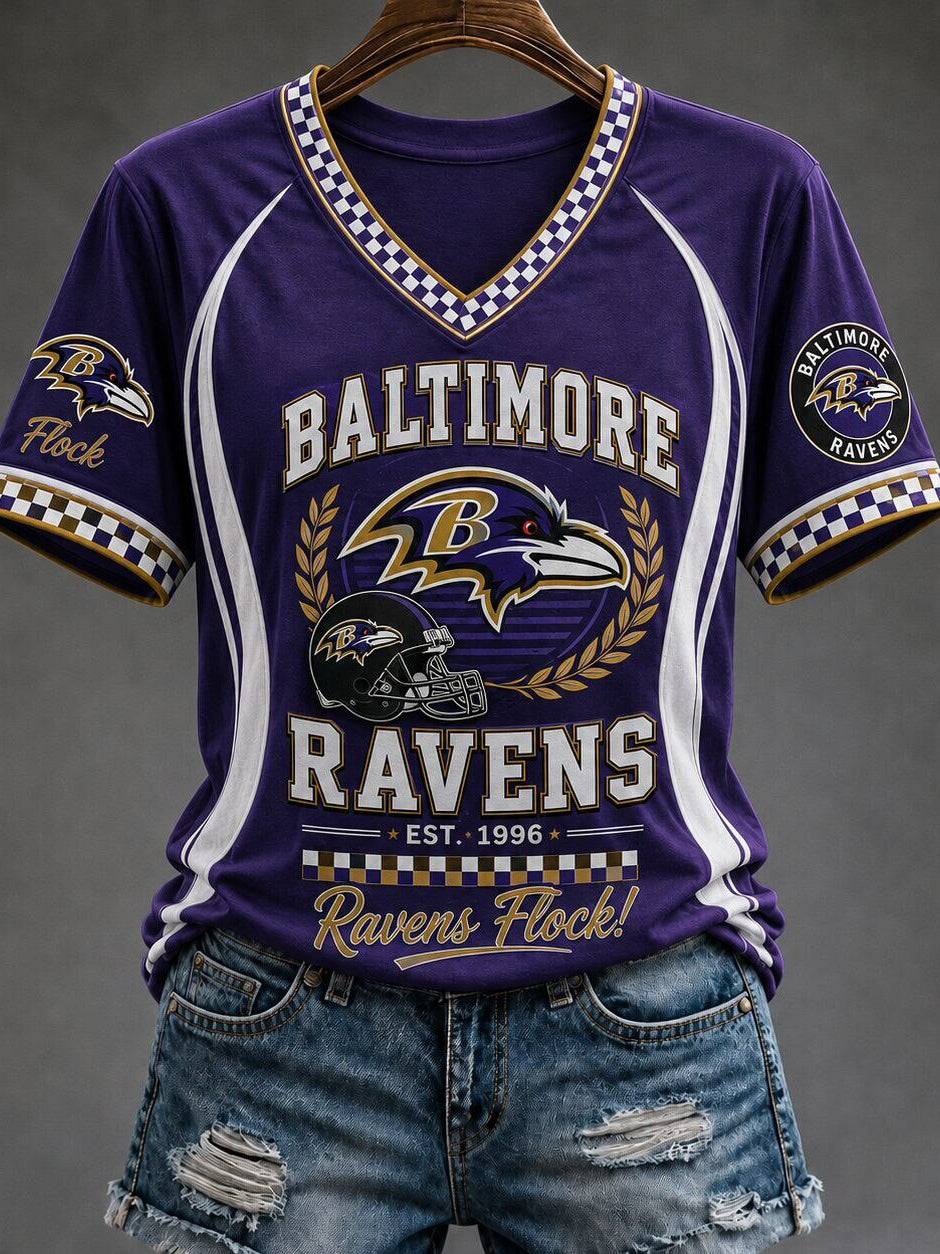 Women's Football Fan V-Neck T-Shirt