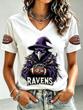 Women's Football Fan V-Neck T-Shirt