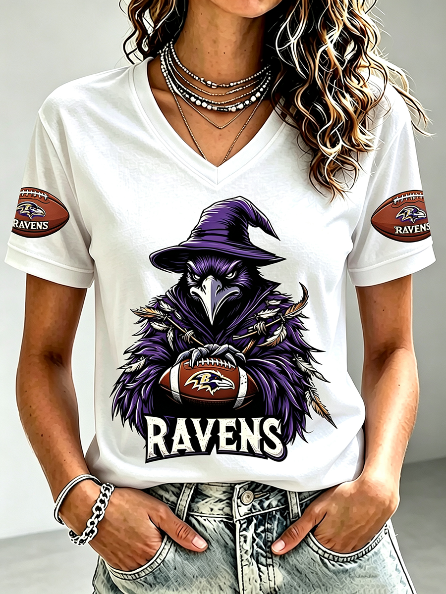 Women's Football Fan V-Neck T-Shirt