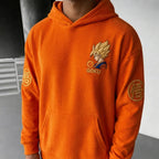 Unisex Oversized Casual Anime-print Corduroy Hoodie
