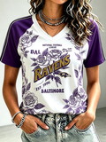 Women's Football Fan V-Neck T-Shirt