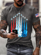 Men's America 250 – Red, White & Blue Sky Tribute Print Casual T-shirt