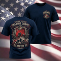 Retro Battle Scene USMC Graphic Men's T‑Shirt