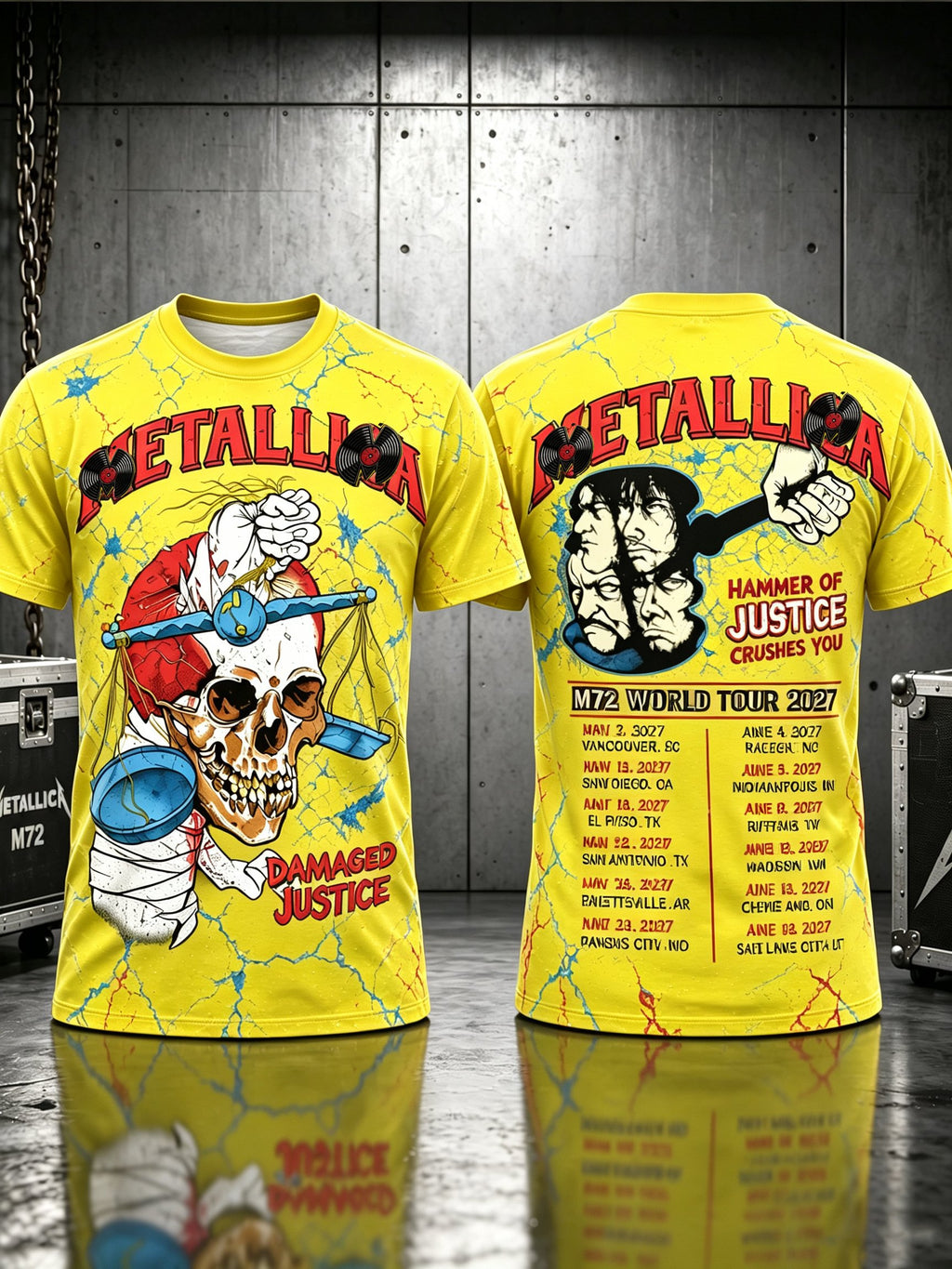 Men's Short-Sleeve T-Shirt with Music Tour Print