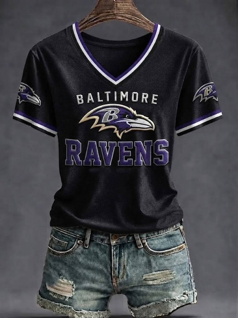 Women's Casual Football   Print T-Shirt
