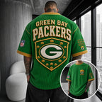 Unisex Loose-Fit Vertical-Stripe Short-Sleeve T-Shirt With Rugby Print