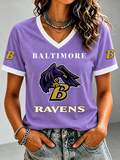 Women's Football Fan V-Neck T-Shirt