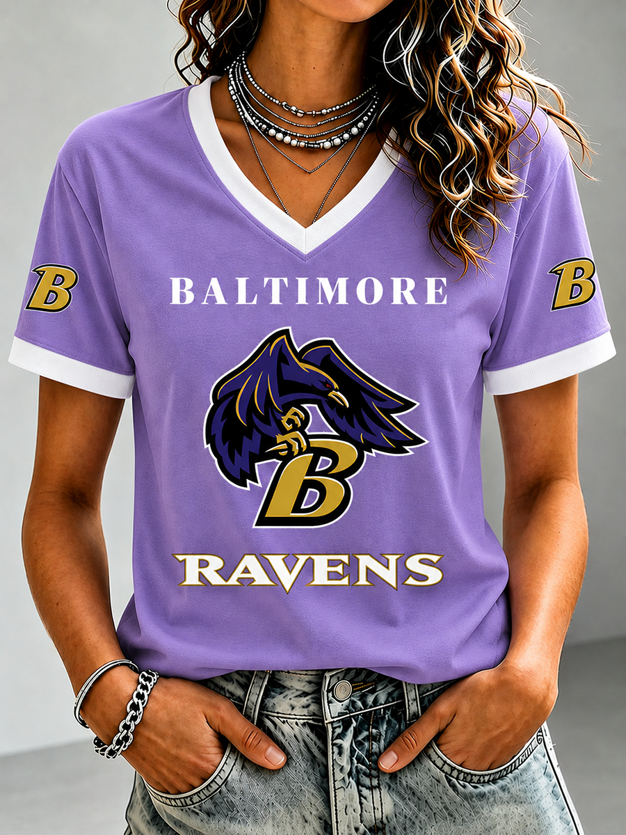 Women's Football Fan V-Neck T-Shirt