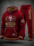 Football Premium Cotton-Blend Waffle Knit Hoodie And Jogger Set