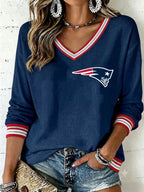 Women's Casual Football Print T-Shirt