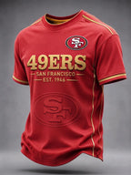 Men's Football Graphic Tee Red/Gold
