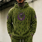 Unisex Oversized Casual Anime-print Corduroy Hoodie