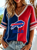 Women's Casual Football Print T-Shirt
