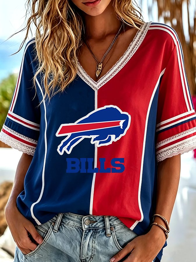Women's Casual Football Print T-Shirt