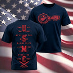 Vintage Marines Quote Badge Print Casual Tee