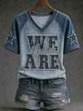 Women's Casual Football Print T-Shirt