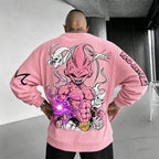 Unisex Retro Corduroy Sweatshirt In Anime Style
