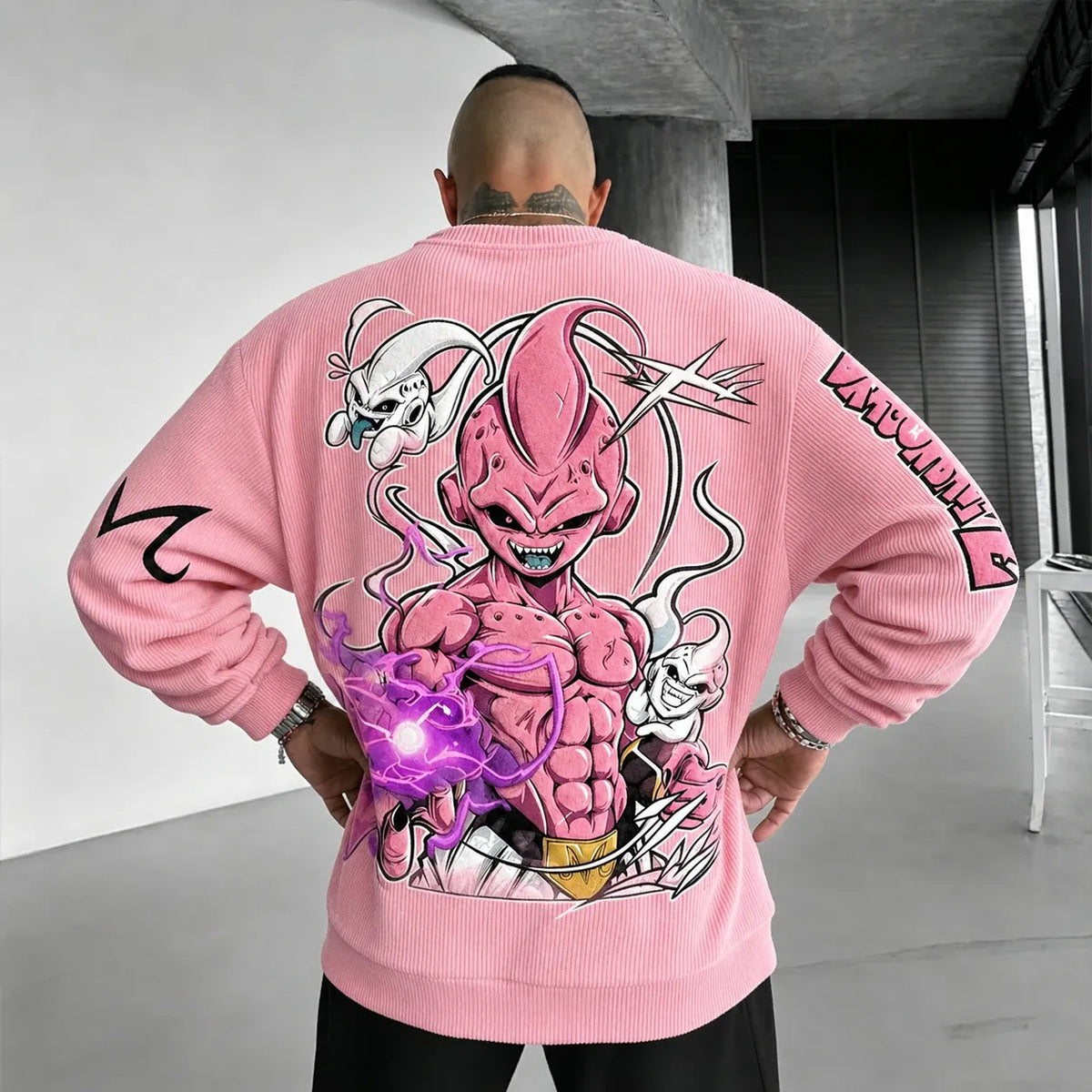 Unisex Retro Corduroy Sweatshirt In Anime Style
