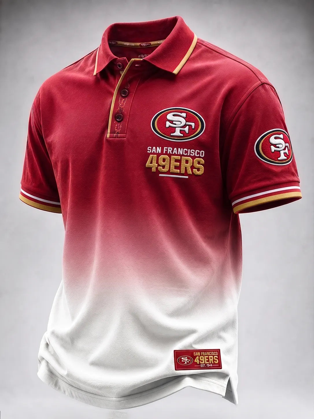 Men's Football Printed Short-Sleeve Polo Shirt