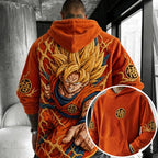 Unisex Oversized Casual Anime-print Corduroy Hoodie