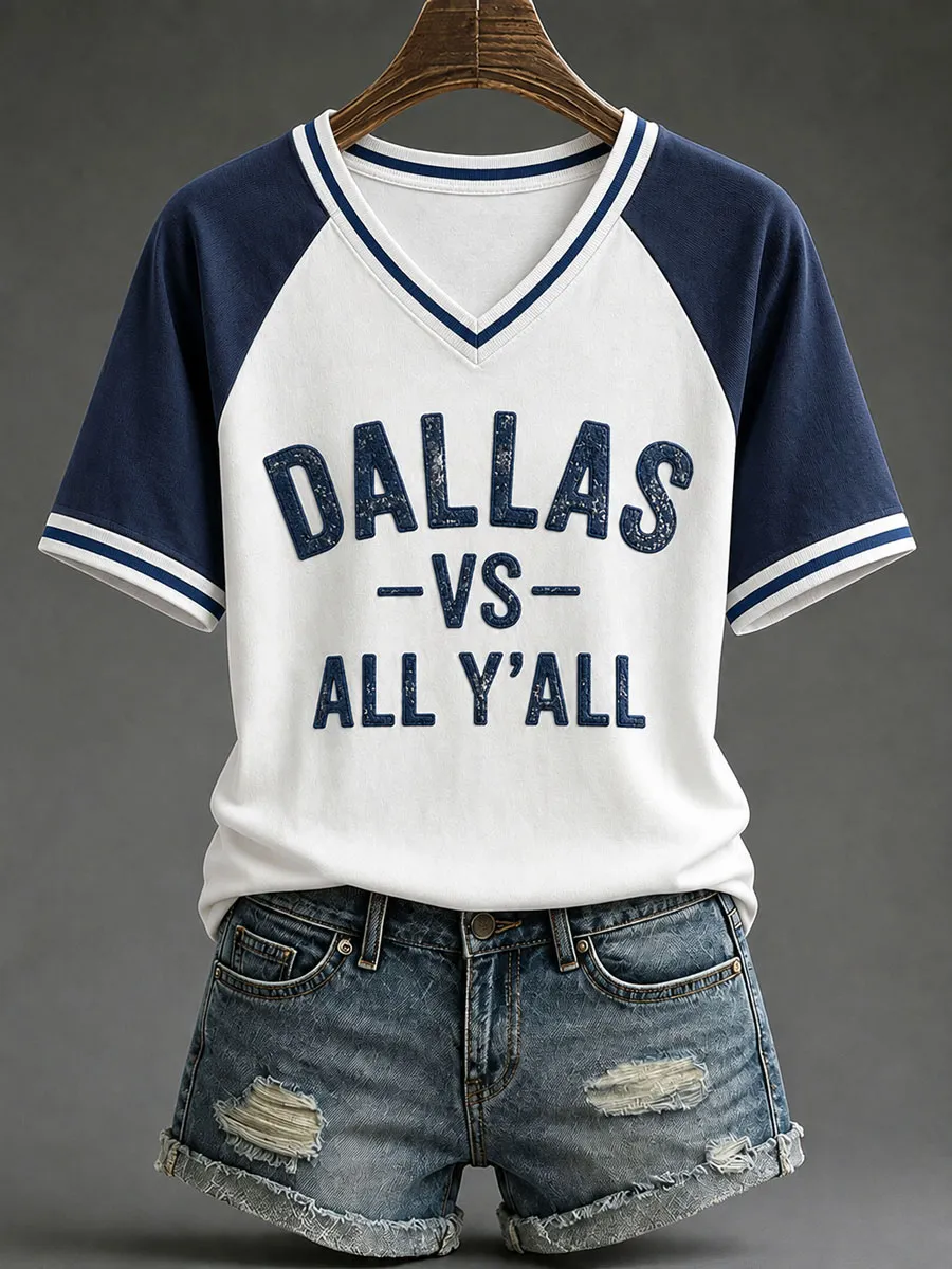 Women's Casual Football Print T-Shirt