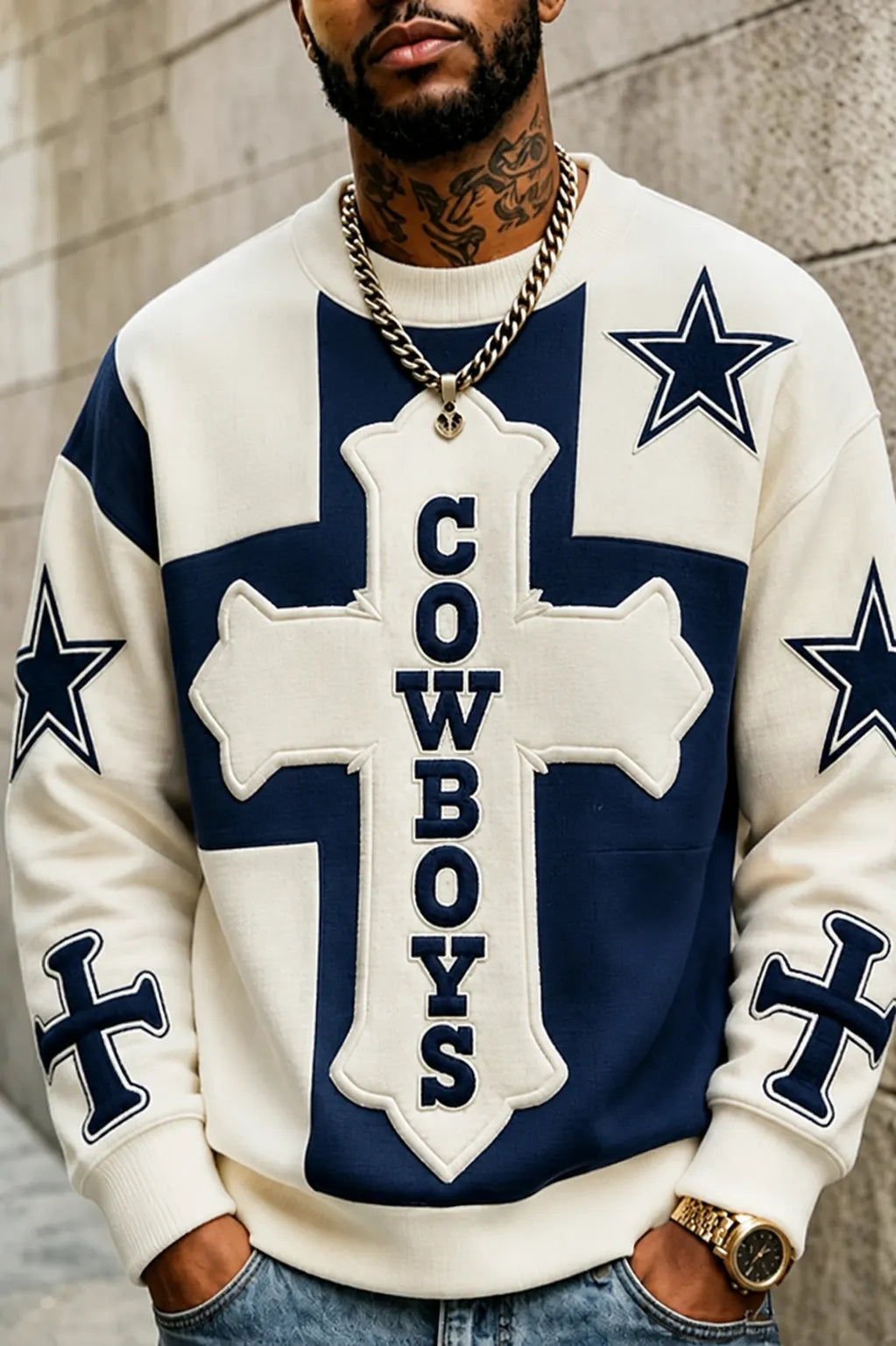 Men's Faith Football Print Sweatershirts