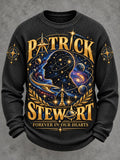 Men’s Art-Themed Graphic Crew-Neck Long-Sleeve Sweatshirt