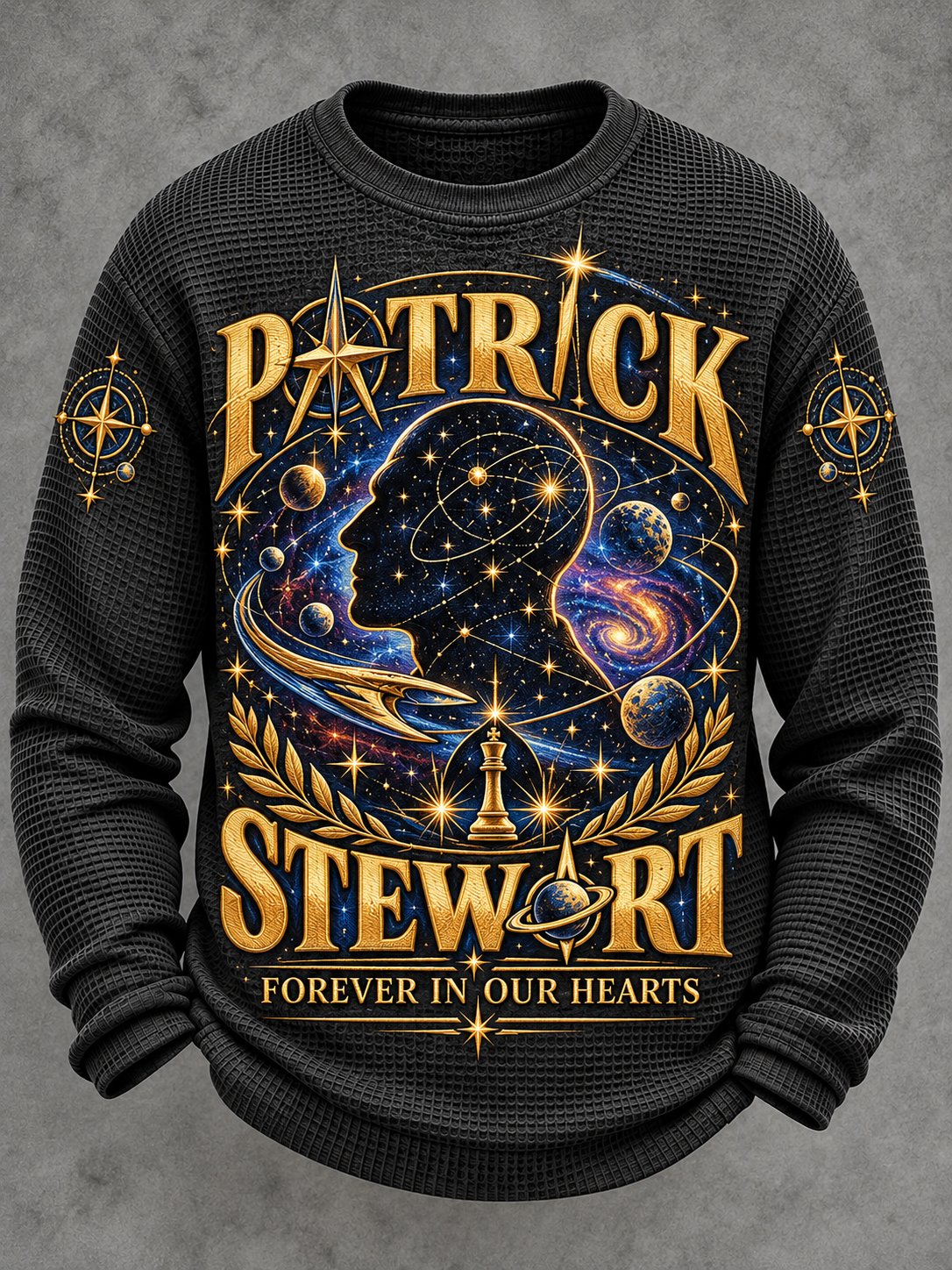 Men’s Art-Themed Graphic Crew-Neck Long-Sleeve Sweatshirt