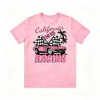 Retro Western Cowgirl California Racing Vintage Car Tee