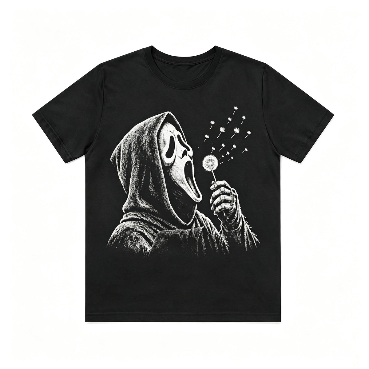 Funny Horror Killer Blowing Dandelion Graphic T‑Shirt