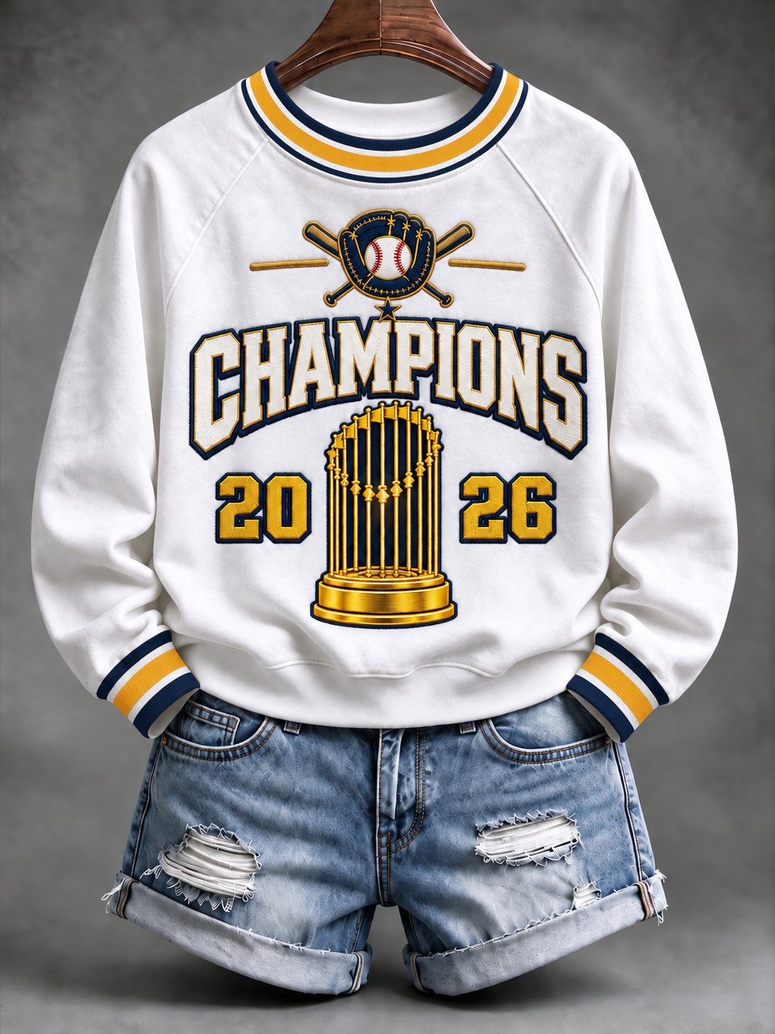 Women's Baseball Print Sweatshirt