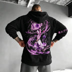 Unisex Oversized Casual Anime-print Corduroy Hoodie