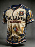 Men's Beer Print Short-Sleeve Shirt