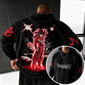 Unisex Oversized Casual Anime-print Corduroy Hoodie