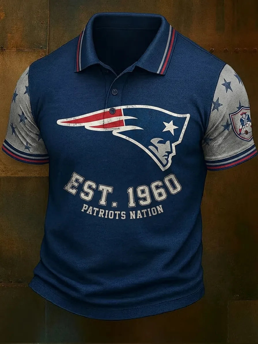 Men's Football Print Polo Shirt