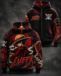 Men's Anime Graphic Full-Zip Hooded Sweatshirt